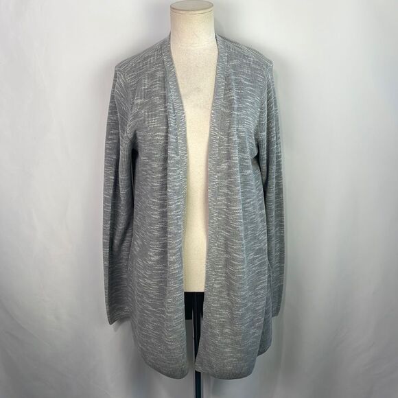 J.Jill Grey Open Front Long Cardigan - Picture 1 of 6